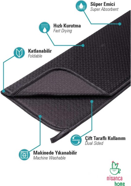 Mikrofiber Bulaşık Kurutma Matı Tezgah Üstü Kurutma Havlusu Kurutma Örtüsü Süper Emici Bulaşıklık fırsatları