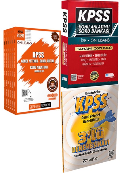 2026 Kpss Ön Lisans Konu Modüler Set (6 Kitap) - Konu Ant. Soru ve 3 Deneme