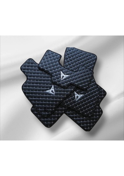 Cupra Leon 1,5 Etsı Uyumlu 2023-2024 Baklava Desen Gri Dikişli Deri Oto Paspas Takım 5 Li Set