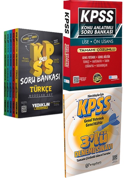 2026 Kpss Hem Yazılı Hem Video Çözümlü Modüler Set Soru Bankası (5 Kitap) + Konu Ant. Soru ve 3 Deneme