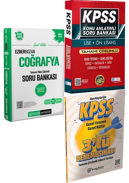 2026 Kpss Genel Yetenek Genel Kültür Ezberbozan Coğrafya Soru - Konu Ant. Soru ve 3 Deneme