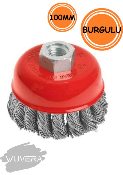 100 mm Burgulu Çanak Fırça – Metal ve Taş Yüzeyler Için Profesyonel Temizlik Aracı