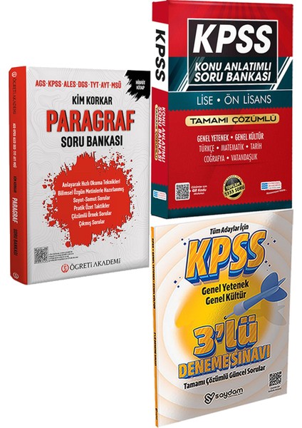 2026 Kim Korkar Paragraf Soru Bankası Ags Kpss Ales Dgs Tyt Ayt Msü - Konu Ant. Soru ve 3 Deneme