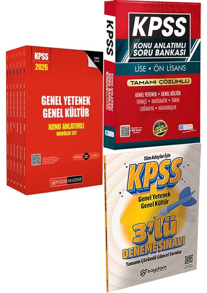 2026 Kpss Genel Yetenek Genel Kültür Lisans Konu Modüler Set - (6 Kitap) - Konu Ant. Soru ve 3 Deneme