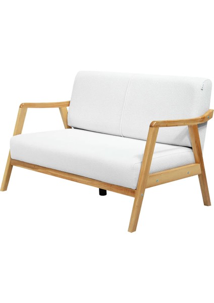 Favela Bohem Ikili Berjer Natürel Ahşap, Kırık Beyaz