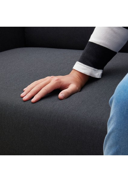Lınanäs Kanepe 180 x 75 cm Vissle Koyu Gri 2'li Dayanıklı Polyester Kumaş
