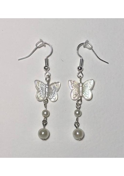 Kelebek Inci Küpe, Pirinç Kaplama Pinterest Küpe