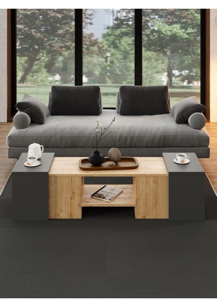 Ople Zigonlu Orta Sehpa Safir Meşe Antrasit fiyatları