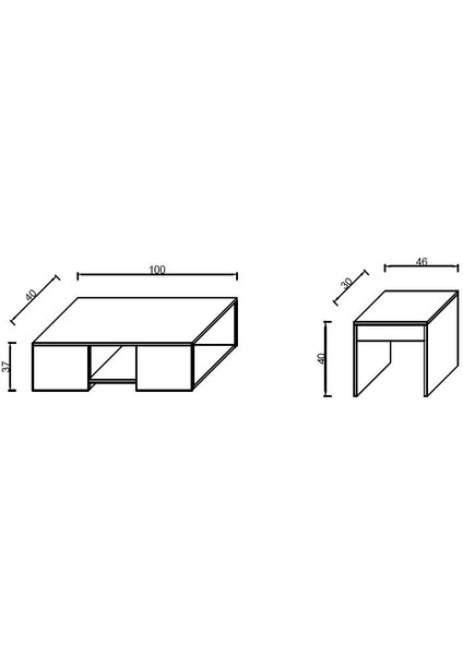 Ople Zigonlu Orta Sehpa Safir Meşe Antrasit indirimleri
