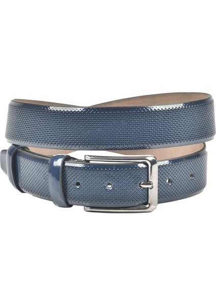 Klasik Parlak Suni Deri Kemer 3,5 cm Lazer İşlemeli Suni Deri Kemer 2502653