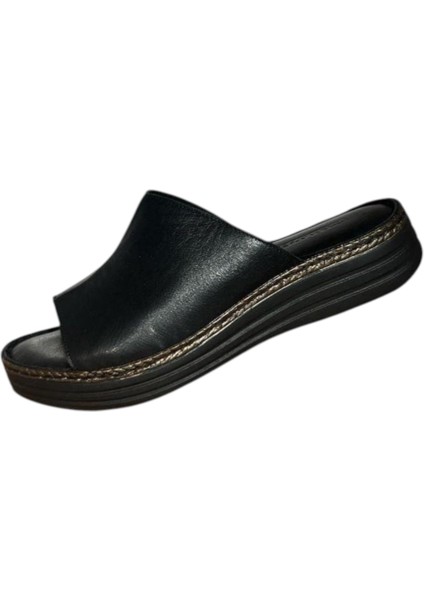 Kadın Siyah Deri Terlik fiyatları