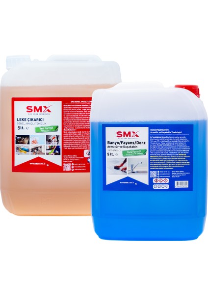 Banyo-Fayans-Derz-Armatür ve Duşa Kabin Temizleyici 5lt. + Leke Çıkarıcı Genel Amaçlı Temizlik Ürünü 5 Lt.