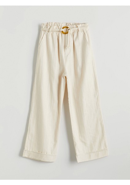 Lcw Kids Bej Beli Lastikli Kız Çocuk Pantolon modelleri