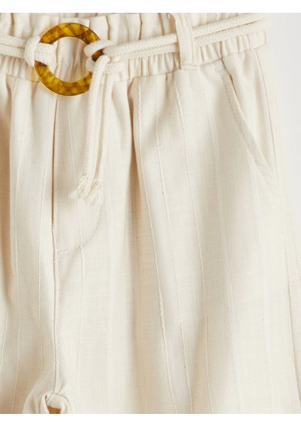 Lcw Kids Bej Beli Lastikli Kız Çocuk Pantolon fırsatları