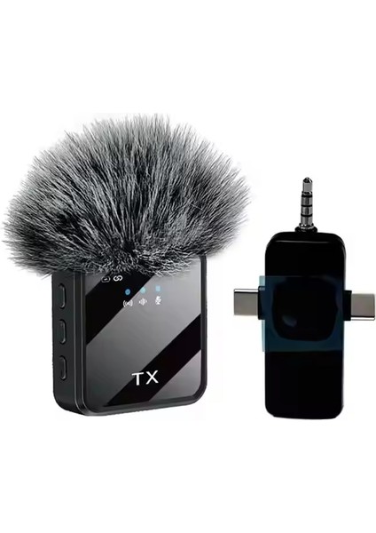 F11-2(ADET) Kablosuz Profesyonel Yaka Mini Mic Tak ve Çalıştır Canlı Yayın Vlog Kablosuz Çift Verici Mikrofon