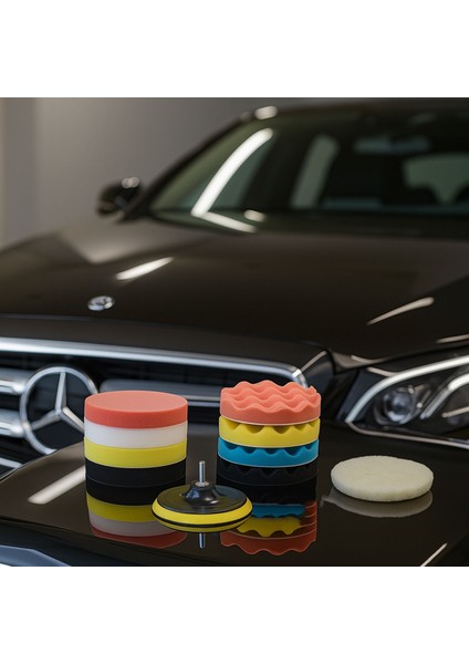 Pasta Cila Polisaj Süngeri Seti Büyük Boy 11 Parça 150MM Matkap Uyumlu Oto Seramik Wax Parlatma Pedi fiyatları
