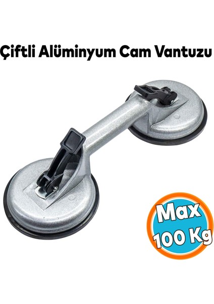 Çiftli Vakumlu Alüminyum Cam Vantuzu Fayans Ahşap Metal Tutucu Taşıma Araba Kaporta Göcük Çektirme