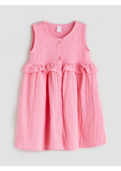 Lcw Kids Pembe Önden Düğmeli Müslin Kız Çocuk Elbise modelleri