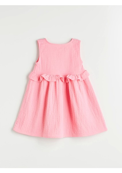 Lcw Kids Pembe Önden Düğmeli Müslin Kız Çocuk Elbise fırsatları