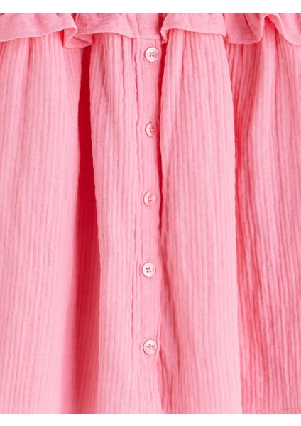 Lcw Kids Pembe Önden Düğmeli Müslin Kız Çocuk Elbise indirimleri