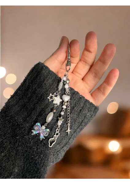 Y2K Coquette Aegyo Çanta Charm Anahtarlık, Zincirli Charmlı Çanta Süsü