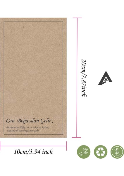 Organik Kraft 40X40 Sunum Peçetesi "can Boğazdan Gelir" 100 Adet modelleri