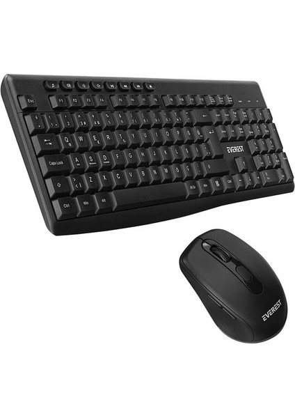 Everest KM-719 Siyah 2in1 Kablosuz Q Multimedia Klavye + Mouse Set modelleri