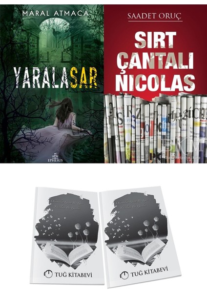 Sırt Çantalı Nicolas ve Ephesus Yayınları Yaralasar 2 Maral Atmaca 2li Set + Hediyeli