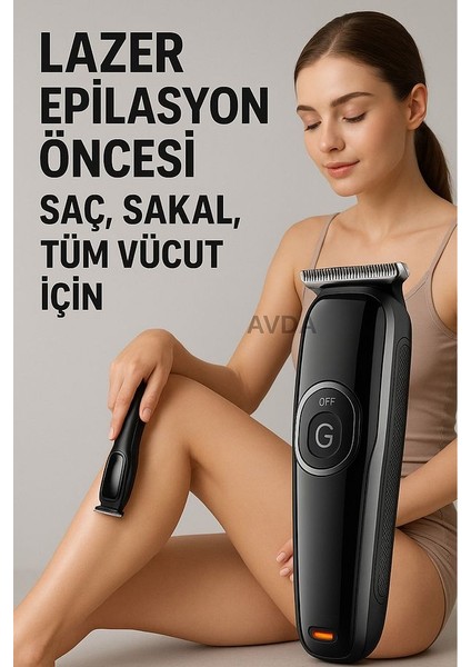 Şarjlı Vücut ve Sakal Tıraş Makinesi – Lazer Öncesi Tüy Temizliği | Erkek-Kadın Kullanıma Uygun modelleri