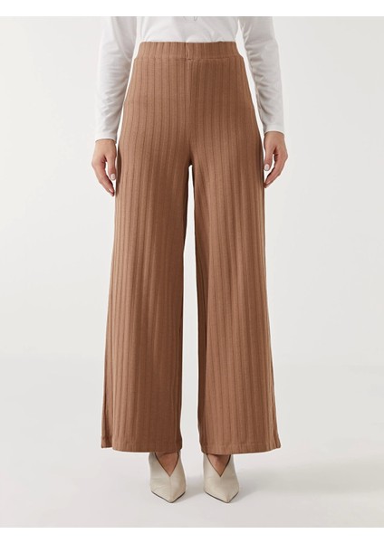 Lcw Eco Kahverengi Beli Lastikli Geniş Paça Kadın Pantolon fiyatları