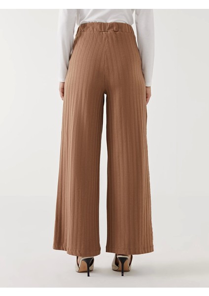 Lcw Eco Kahverengi Beli Lastikli Geniş Paça Kadın Pantolon fırsatları