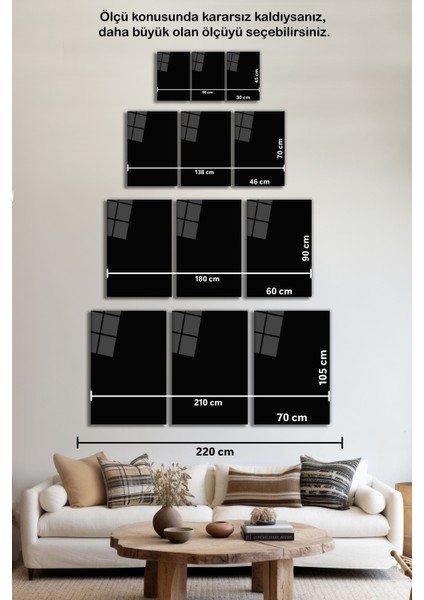 Çok Renkli Laleler Kombini 3 Parça Set Cam Tablo, Ev ve Ofis Duvar Dekoru, Lüks Hediyelik fırsatları