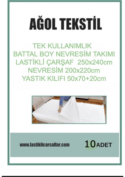 Battal Boy Tek Kullanımlık Nevresim Takımı – 10’lu Set