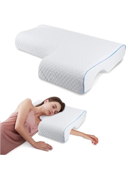 Omuz Ağrısını Gidermek Için Yan Yatanlar Için Yastık - Ergonomik Kol Delikleri ile Ortopedik Destek - Servikal, Boyun, Omuz Desteği - Çiftler Için Mükemmel Kucaklaşma Yastığı