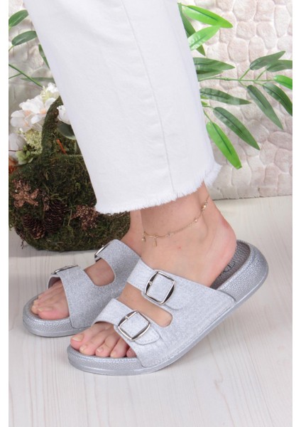 01108 Pienn Anatomik Esnek Rahat Simli Baskılı Iki Tokalı Kadın Terlik fiyatları