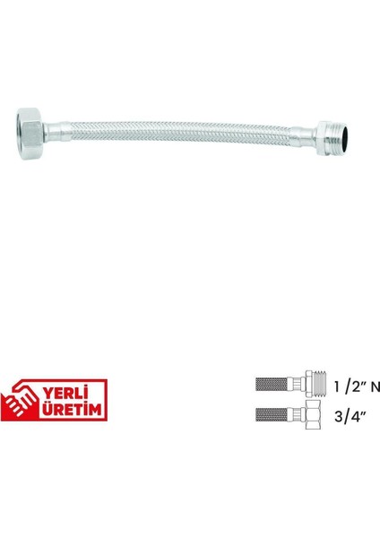 Bağlantı Hortumu 1/2' N ' -3/4' 70 cm