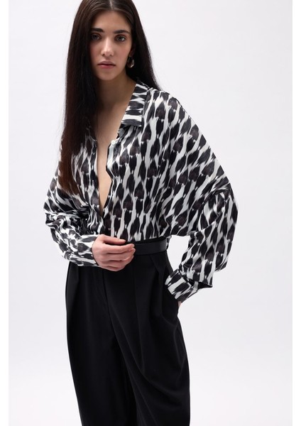 Desenli Crop Gömlek fırsatları