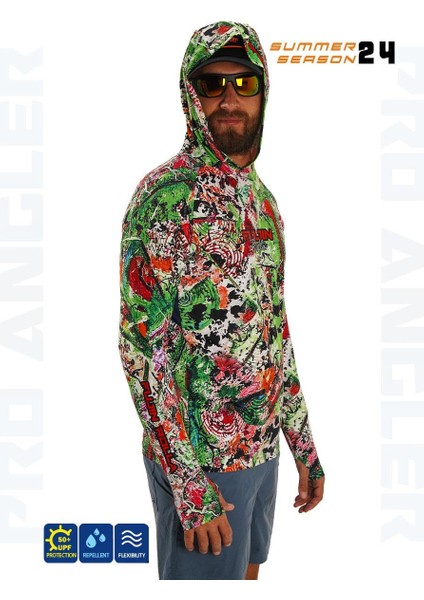 Pro Angler S24 Hooded Makai Green Red