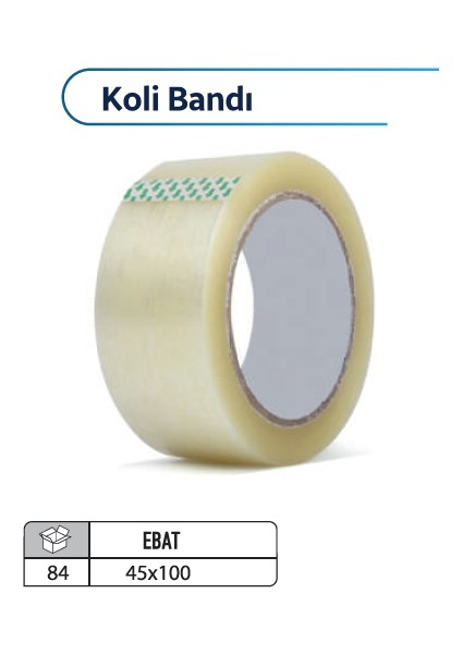 45MM x 100 Metre Koli Bandı | 1 Adet | Güçlü Yapışkanlı Şeffaf Paketleme Bandı