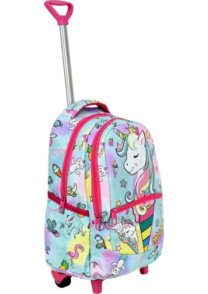 Çekçekli 3'lü Okul Seti, Unicorn Desenli Ilkokul Çantası + Beslenme Çantası + Kalemlik fiyatları