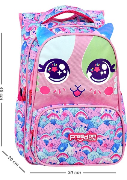 Pembe Kedi Baskılı, Su Geçirmez, Ortopedik Sırt Özellikli, Ilkokul Çantası + Beslenme Çantası fiyatları