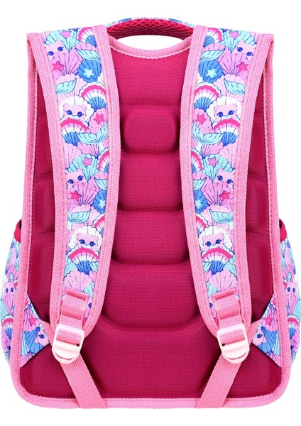 Pembe Kedi Baskılı, Su Geçirmez, Ortopedik Sırt Özellikli, Ilkokul Çantası + Beslenme Çantası