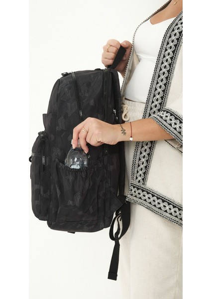 Sanmorris Unisex Suya Dayanıklı Mega Boy Krinkıl Çok Gözlü Laptop Okul ve Seyahat Sırt Çantası