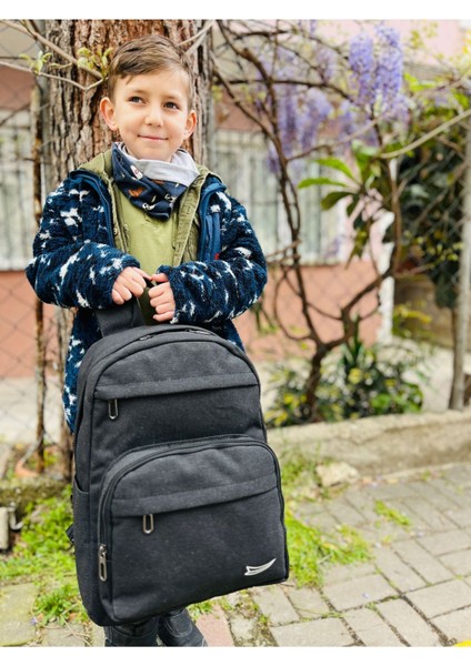 Laptop Bölmel I ( 7 Bölmeli ) Unisex Kanvas Okul Çantası