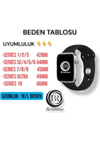 Apple Watch Series Ultra 10/9/8/7/6/5/4/se/3/2/1 49MM-46MM-45MM-44MM-42MM M/l Beden Silikon Kordon fiyatları