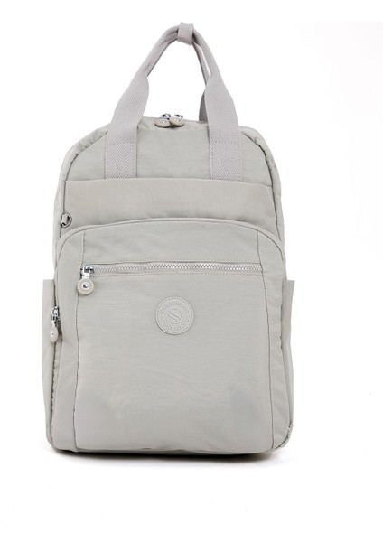 Sanmorris Unisex Suya Dayanıklı Orta Boy Krinkıl Çok Gözlü Vizon Laptop Okul Seyahat Sırt Çantası modelleri