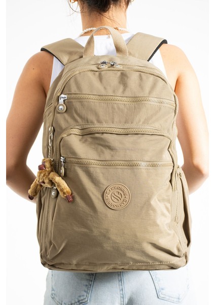 Sanmorris Unisex Suya Dayanıklı Kumaş Laptop Bölmeli Okul Seyahat Sırt Çantası fırsatları