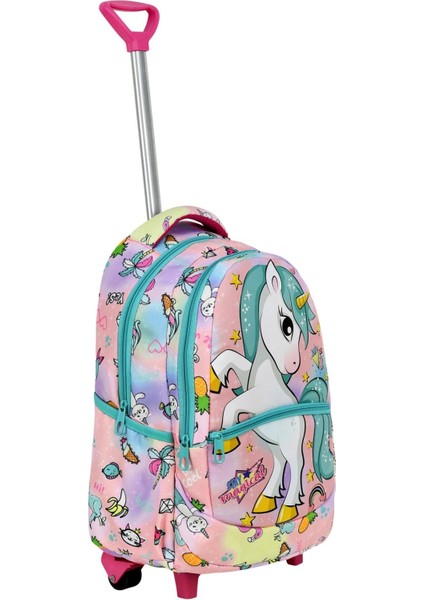 Çekçekli 3'lü Okul Seti, Unicorn Desenli Ilkokul Çantası + Beslenme Çantası + Kalemlik fiyatları