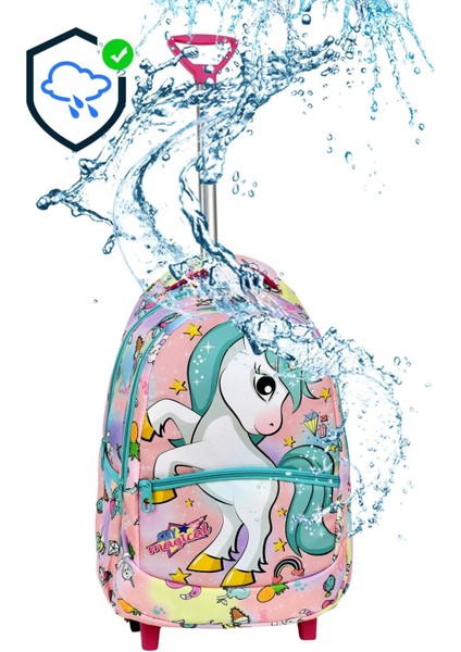 Çekçekli 3'lü Okul Seti, Unicorn Desenli Ilkokul Çantası + Beslenme Çantası + Kalemlik indirimleri