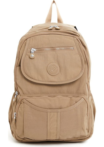 Sanmorris Unisex Suya Dayanıklı Krinkıl Kumaş Çok Gözlü Koyu Mega Boy Laptop Okul ve Sırt Çantası fiyatları
